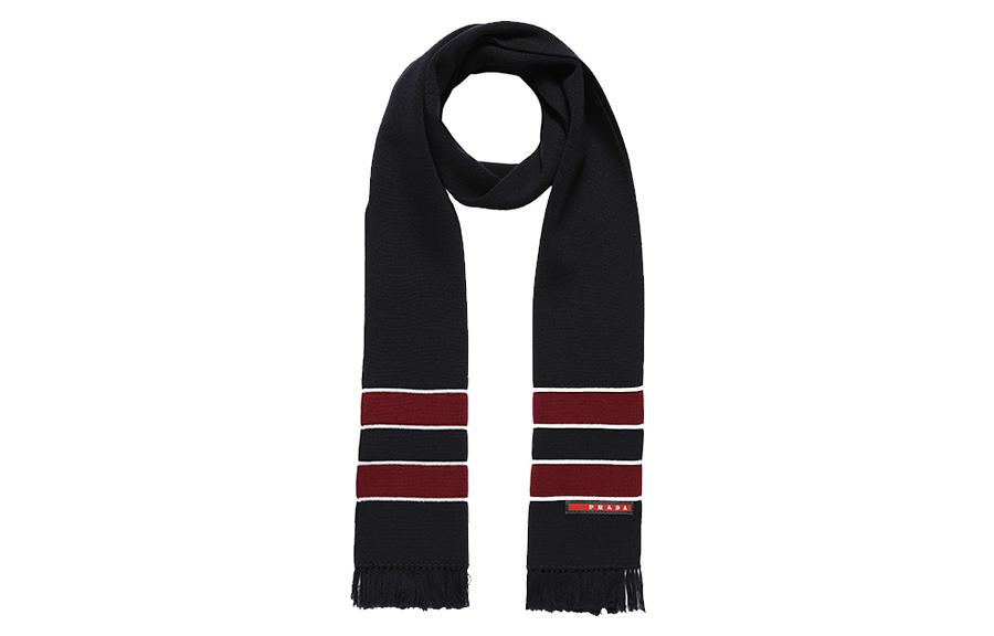 Order PRADA 海军蓝流苏针织围巾简约logo设计 SMS191-KUS-F0008