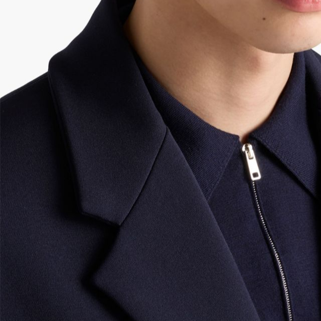 PRADA  Navy Wool Half-Zip Sweater with Embroidered Logo FW24 UMB815-1164--S-OOO 圖 6