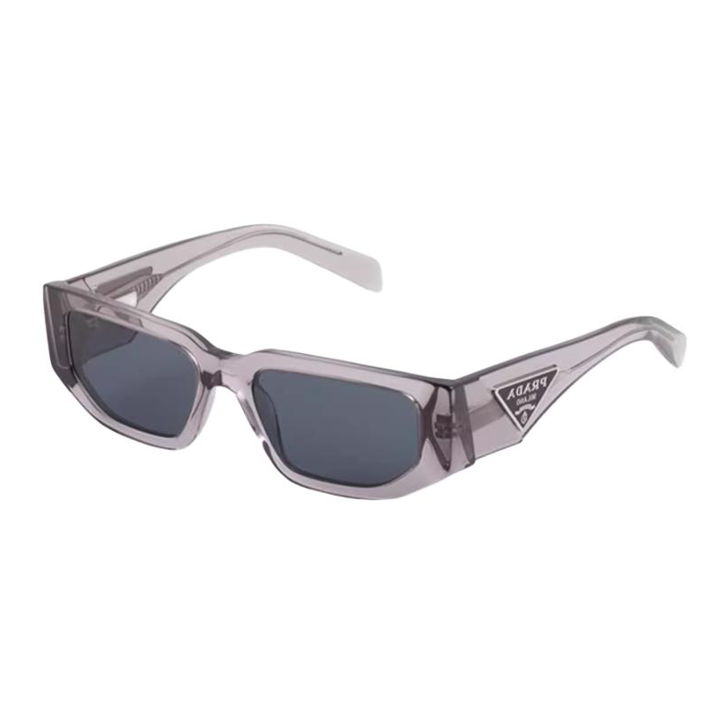 Order PRADA Cermin Mata Ungu Segi Empat dengan Logo Segitiga Metal. SPR09Z_E18S_FE09T_C_A055