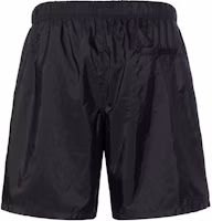 Lookbook PRADA Re-Nylon Swim Trunks Black Elastic Waist Loose Fit Swim Shorts UB372-1WQ9-F0002-S-OOO