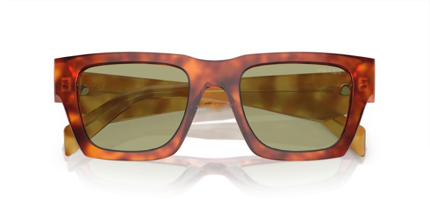 PRADA 矩形醋酸板玳瑁墨鏡 經典字母鏡腳款式 PRA06S11P60C Shop PRADA 矩形醋酸板玳瑁墨鏡 經典字母鏡腳款式 PRA06S11P60C