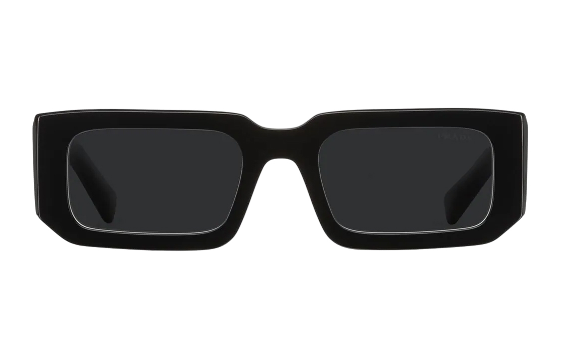 PRADA  Rectangular Black Sunglasses with Portable Sunshade Design SPR06YC053E09QF05S0