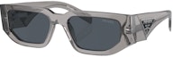Buy PRADA Gafas de Sol Rectangulares Grises con Logo Triangular Marco Acetato. PR09ZS18S09T
