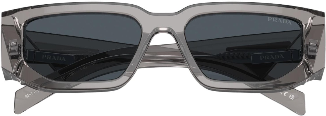 PRADA Gafas de Sol Rectangulares Grises con Logo Triangular Marco Acetato. PR09ZS18S09T Details for PRADA Gafas de Sol Rectangulares Grises con Logo Triangular Marco Acetato. PR09ZS18S09T