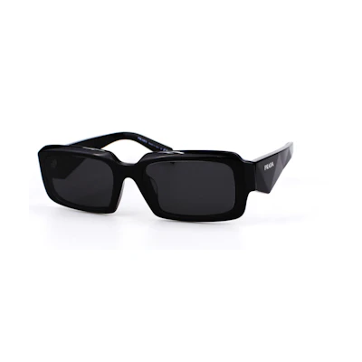 PRADA Rectangular Sunglasses Black with Side Lettering Detail PR27ZS16K08Z