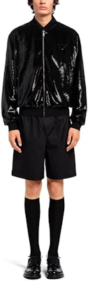 PRADA 黑色亮片长袖外套 SGB966-1Z9V-F0002-S-221 Lookbook PRADA 黑色亮片长袖外套 SGB966-1Z9V-F0002-S-221