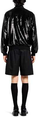 PRADA 黑色亮片长袖外套 SGB966-1Z9V-F0002-S-221 Shop PRADA 黑色亮片长袖外套 SGB966-1Z9V-F0002-S-221