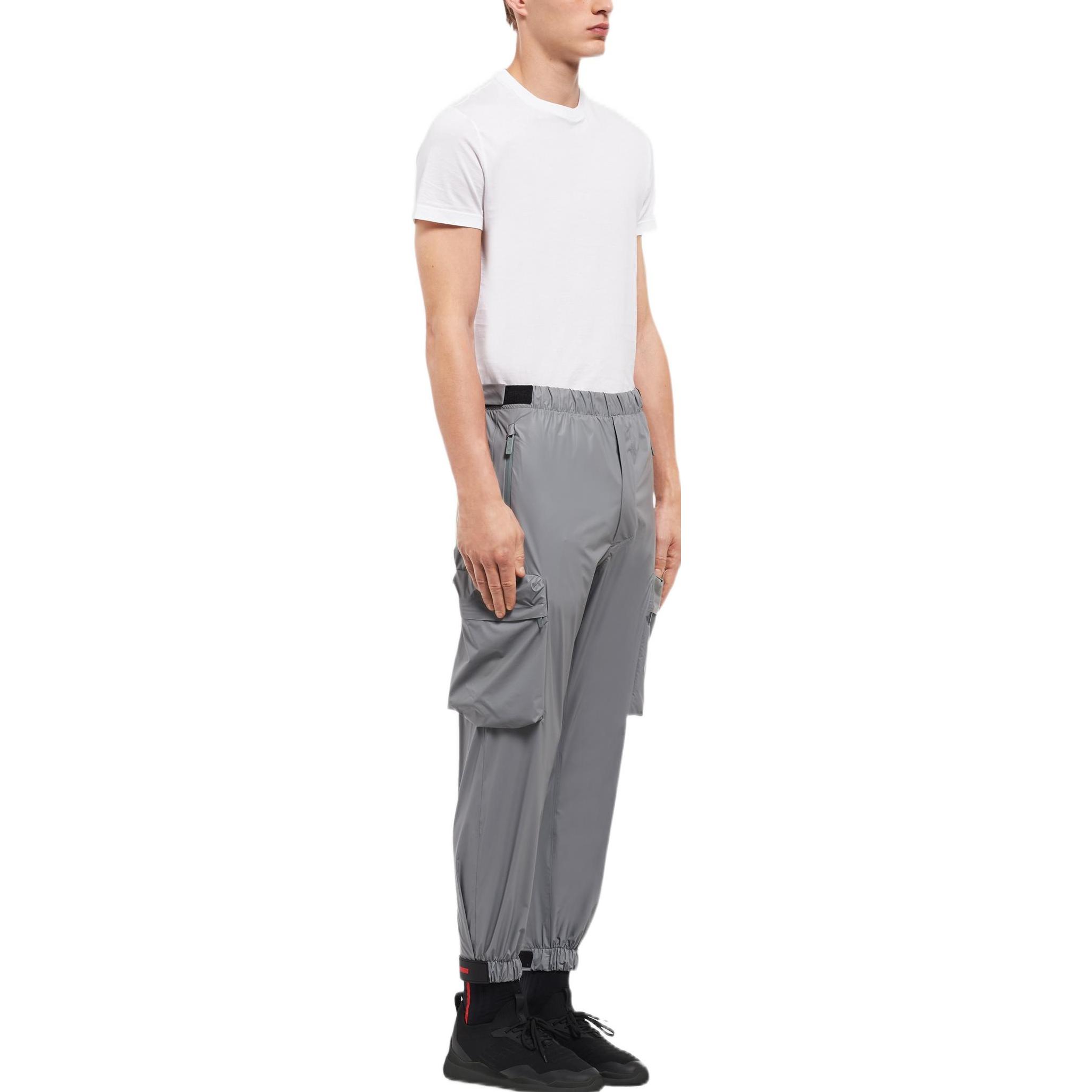 Purchase PRADA 银色亮面简约工装休闲长裤 SPH56-1T2Y-F0024-S-201