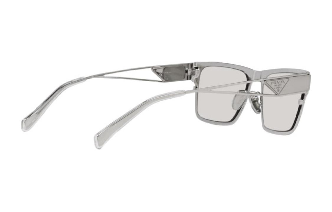 Sizing PRADA 銀色金屬方形太陽眼鏡，刻有鏤空LOGO。 PR71ZS1BC08V