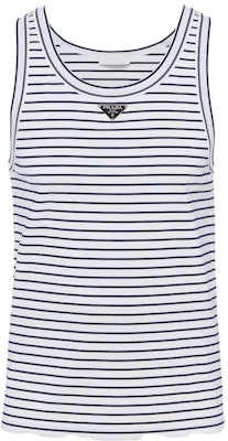 PRADA Sleeveless Striped Cotton Top Multicolor Crewneck Vest. UJT109-111L-F0UB0-S-222 Buy PRADA Sleeveless Striped Cotton Top Multicolor Crewneck Vest. UJT109-111L-F0UB0-S-222