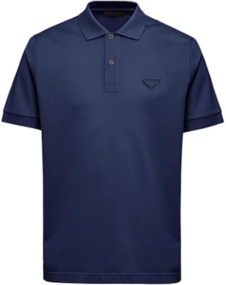 PRADA Slim Fit Blue Polo Shirt with Logo Design Short Sleeves. UJN444-XGS-F0124-S-WEO Lookbook PRADA Slim Fit Blue Polo Shirt with Logo Design Short Sleeves. UJN444-XGS-F0124-S-WEO