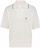 PRADA Slim Fit Short Sleeve Polo Shirt White UMB765-14HB-F0009-S-OOO PRADA Slim Fit Short Sleeve Polo Shirt White UMB765-14HB-F0009-S-OOO