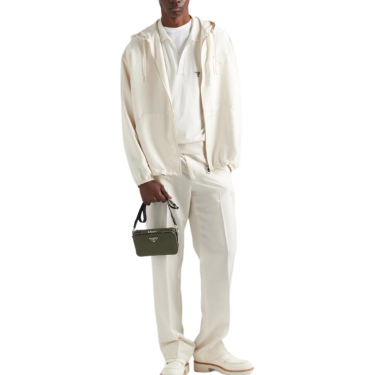 Lookbook PRADA Polo Slim Fit de Manga Corta Blanca para Hombre UMB765-14HB-F0009-S-OOO