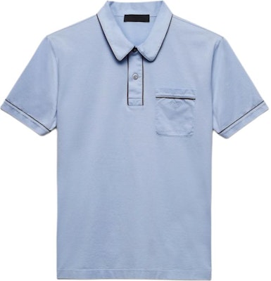 PRADA Slim Fit Solid Color Short Sleeve Polo Shirt Blue UJN914-15DI-F0FQ3-S-OOO Order PRADA Slim Fit Solid Color Short Sleeve Polo Shirt Blue UJN914-15DI-F0FQ3-S-OOO