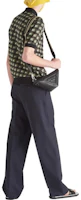 Shop PRADA スリムフィット ストレートレッグ カジュアルパンツ ネイビーブルー UP0178-1P3Z-F0008-S-221