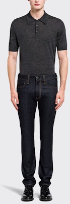 PRADA Slim Fit Straight-Leg Jeans Mid-Waist Pocket Detail Deep Blue GEP316-1WQV-F0008-S-202 Lookbook PRADA Slim Fit Straight-Leg Jeans Mid-Waist Pocket Detail Deep Blue GEP316-1WQV-F0008-S-202