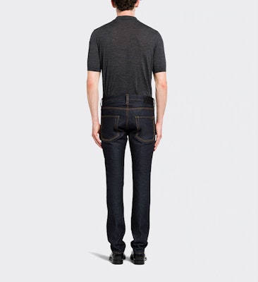 PRADA Slim Fit Straight-Leg Jeans Mid-Waist Pocket Detail Deep Blue GEP316-1WQV-F0008-S-202 Shop PRADA Slim Fit Straight-Leg Jeans Mid-Waist Pocket Detail Deep Blue GEP316-1WQV-F0008-S-202