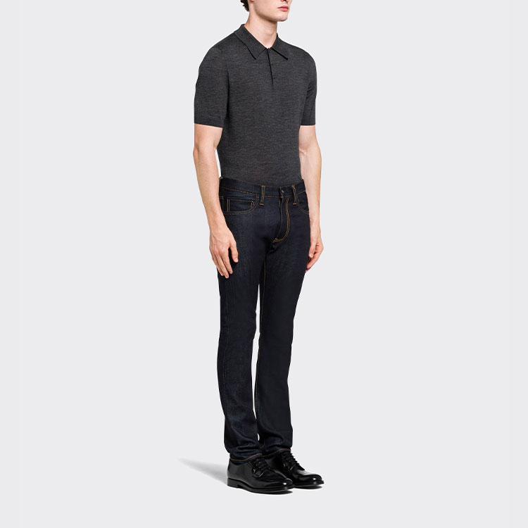 Purchase PRADA  Slim Fit Straight-Leg Jeans Mid-Waist Pocket Detail Deep Blue GEP316-1WQV-F0008-S-202