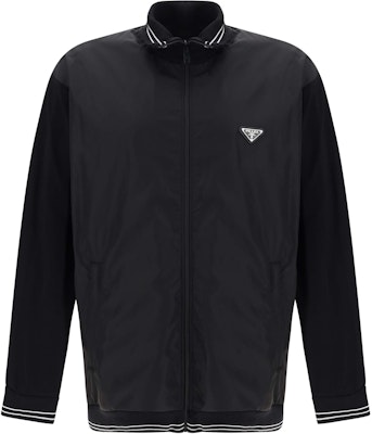 PRADA Jaket Hitam Pejal Berzip Leher Berdiri Lengan Panjang UJL42B-1YR5-F0806-S-OOO Buy PRADA Jaket Hitam Pejal Berzip Leher Berdiri Lengan Panjang UJL42B-1YR5-F0806-S-OOO