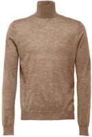 PRADA Solid Brown High-Neck Slim-Fit Sweater Long Sleeve Pullover UMR185-1N2W-F0040 PRADA Solid Brown High-Neck Slim-Fit Sweater Long Sleeve Pullover UMR185-1N2W-F0040