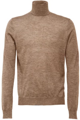 PRADA Solid Brown High-Neck Slim-Fit Sweater Long Sleeve Pullover UMR185-1N2W-F0040 Order PRADA Solid Brown High-Neck Slim-Fit Sweater Long Sleeve Pullover UMR185-1N2W-F0040