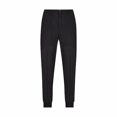 PRADA Solid Color Relaxed Fit Jogger Pants with Zipper - Black UP0194-1Y5S-F0002