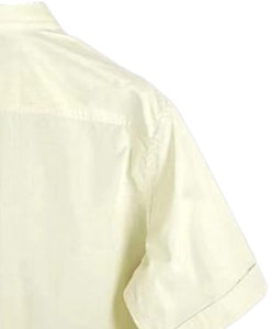 프라다 솔리드 컬러 반소매 버튼업 셔츠 옐로우. UCS447-10IV-F0032 Shop 프라다 솔리드 컬러 반소매 버튼업 셔츠 옐로우. UCS447-10IV-F0032