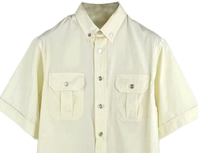 프라다 솔리드 컬러 반소매 버튼업 셔츠 옐로우. UCS447-10IV-F0032 Details for 프라다 솔리드 컬러 반소매 버튼업 셔츠 옐로우. UCS447-10IV-F0032