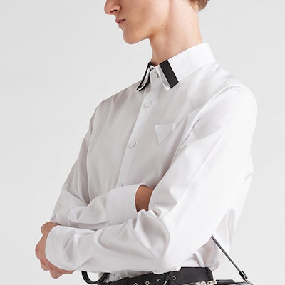 프라다 솔리드 컬러 싱글 브레스티드 화이트 긴소매 셔츠 UCN530-10IV-F0964-S-OOO Details for 프라다 솔리드 컬러 싱글 브레스티드 화이트 긴소매 셔츠 UCN530-10IV-F0964-S-OOO