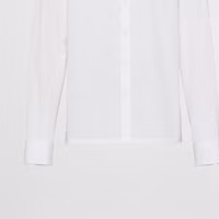 Sizing PRADA Kemeja Lengan Panjang Polos Warna Putih UCN530-10IV-F0964-S-OOO