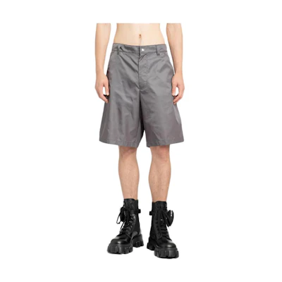 PRADA Solid Color Zipper Casual Shorts Gray SPH292-1WQ8-F0D65-S-222