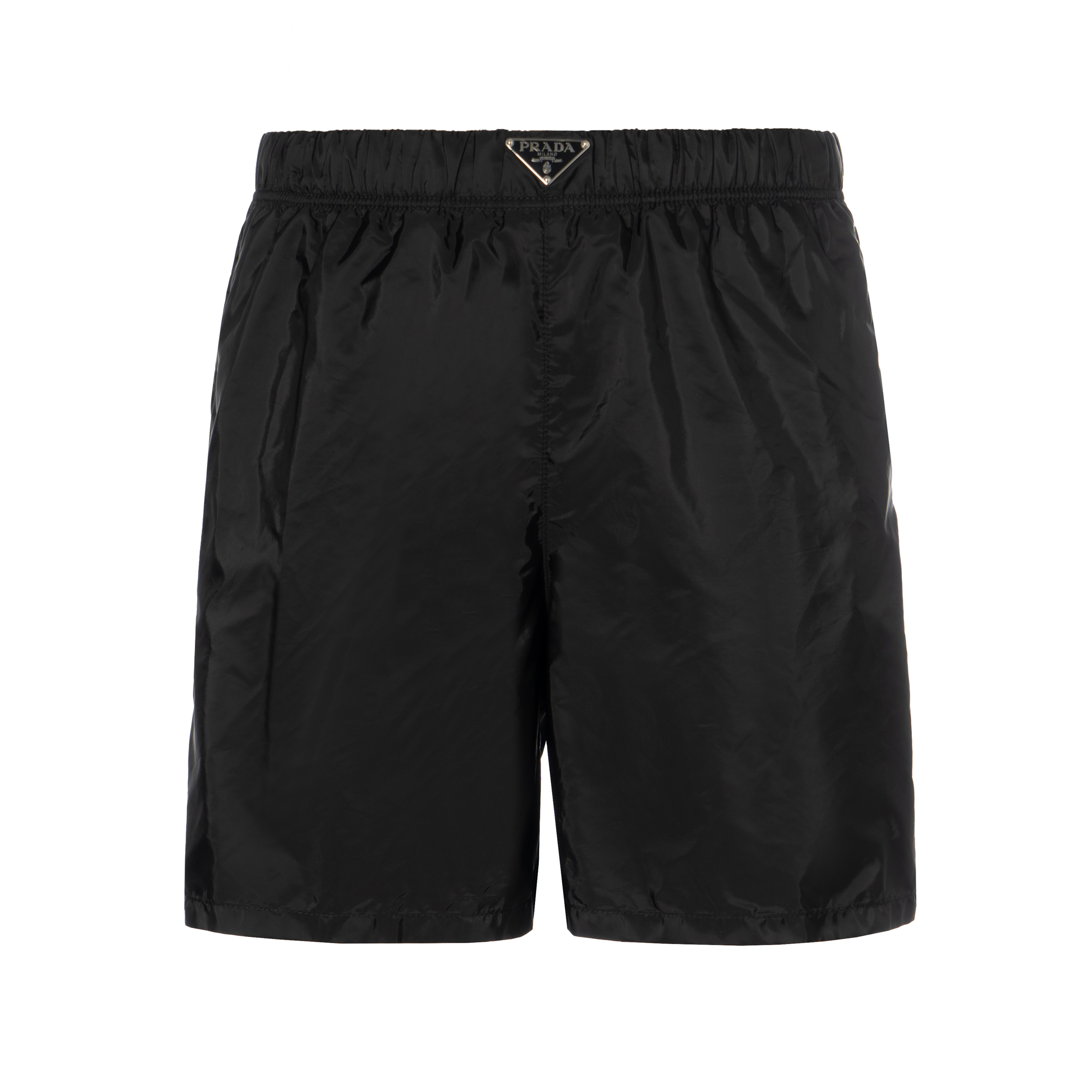 PRADA  Solid Elastic Straight Casual Shorts Black UB372SOOO1WQ9-F0002