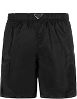 PRADA Solid Elastic Straight Casual Shorts Black UB372SOOO1WQ9-F0002 PRADA Solid Elastic Straight Casual Shorts Black UB372SOOO1WQ9-F0002