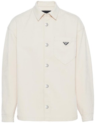 PRADA Solid Logo Button-Up Long-Sleeve Shirt Beige GEC089-13HQ-F0ABR-S-232 Order PRADA Solid Logo Button-Up Long-Sleeve Shirt Beige GEC089-13HQ-F0ABR-S-232