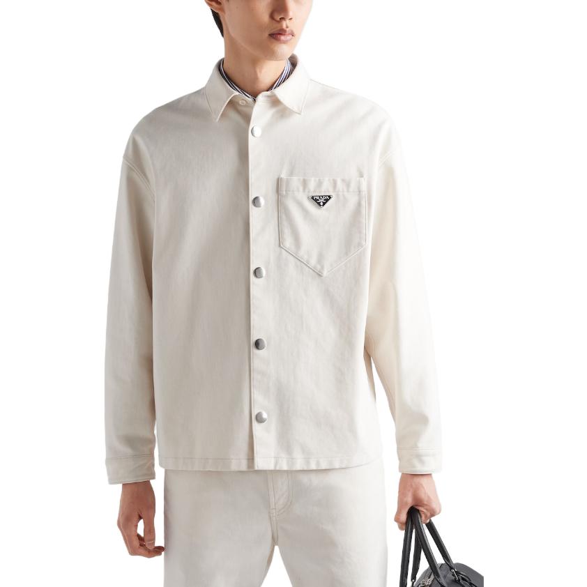 Lookbook PRADA 寶格麗標誌長袖襯衫 米色 GEC089-13HQ-F0ABR-S-232