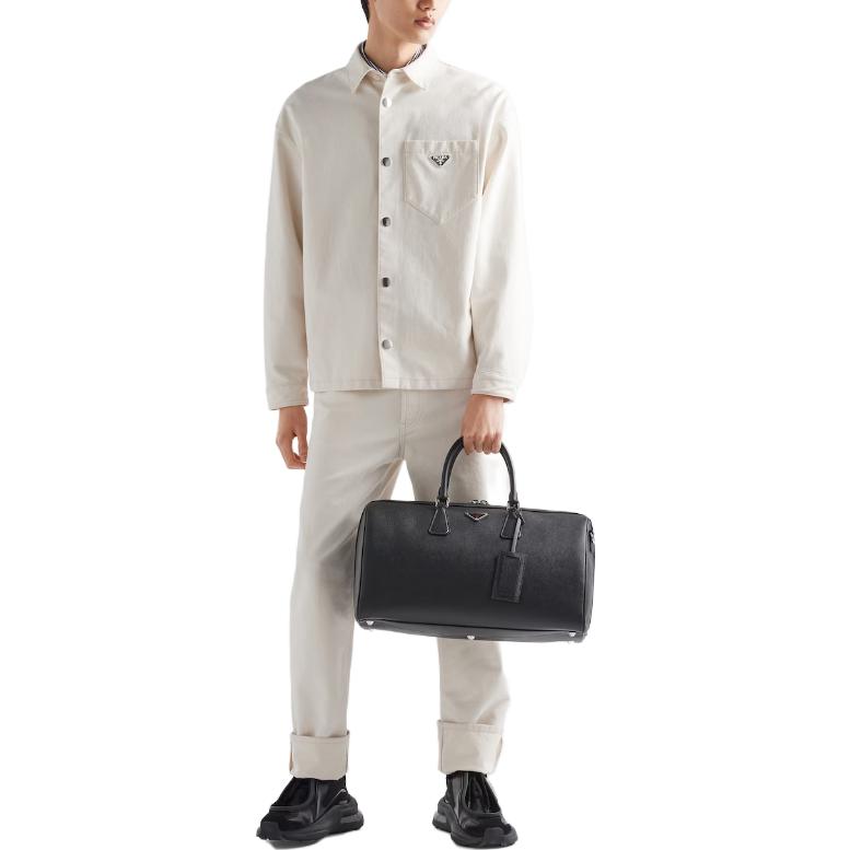 Purchase PRADA 寶格麗標誌長袖襯衫 米色 GEC089-13HQ-F0ABR-S-232