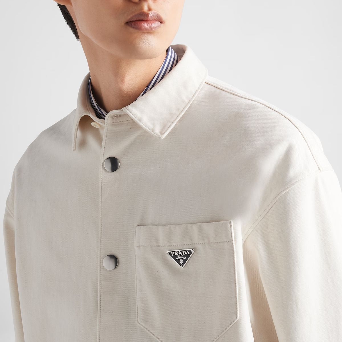 Details for PRADA 寶格麗標誌長袖襯衫 米色 GEC089-13HQ-F0ABR-S-232