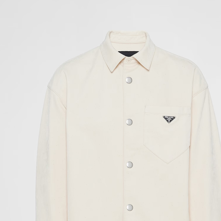 Sizing PRADA 寶格麗標誌長袖襯衫 米色 GEC089-13HQ-F0ABR-S-232