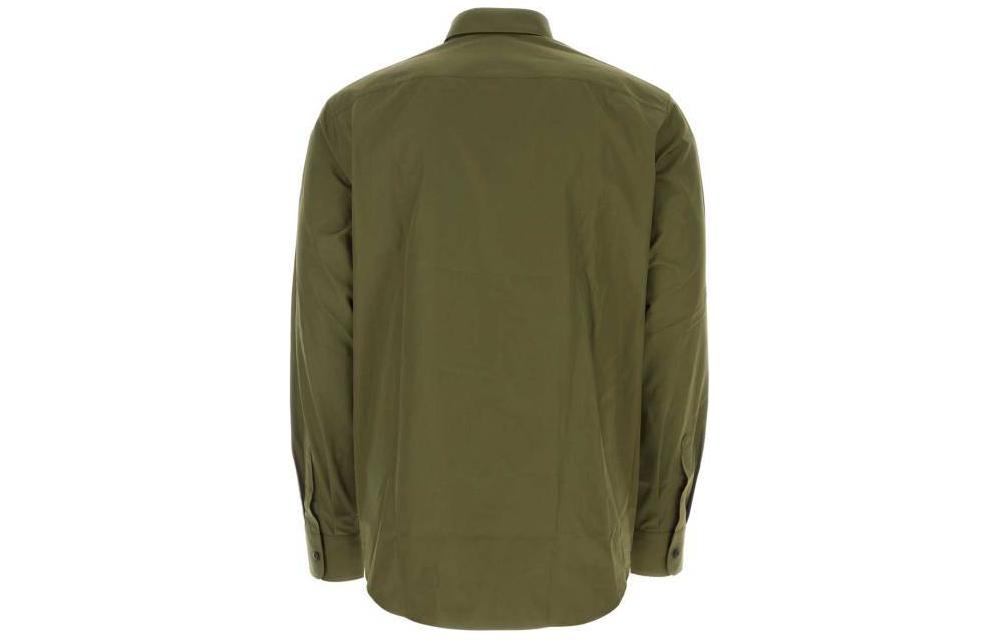 Lookbook プラダ ソリッドロゴカラー 長袖シャツ グリーン UCN549-1XV2-F0161-S-OOO