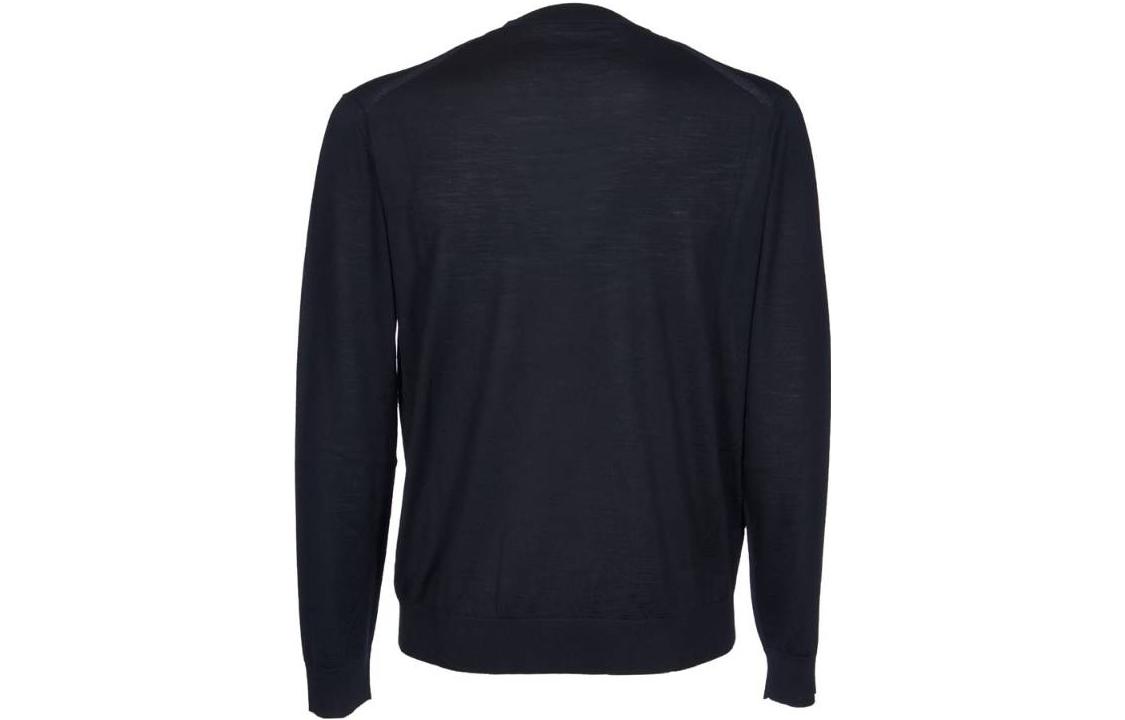 PRADA  Solid Logo Slim Fit Long Sleeve Knit Sweater - Navy Blue UMB2641ZLES212-F0002 圖 3