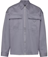 PRADA Solid Logo Zipper Jacket in Iron Grey. SC715-108I-F0D65-S-232 PRADA Solid Logo Zipper Jacket in Iron Grey. SC715-108I-F0D65-S-232