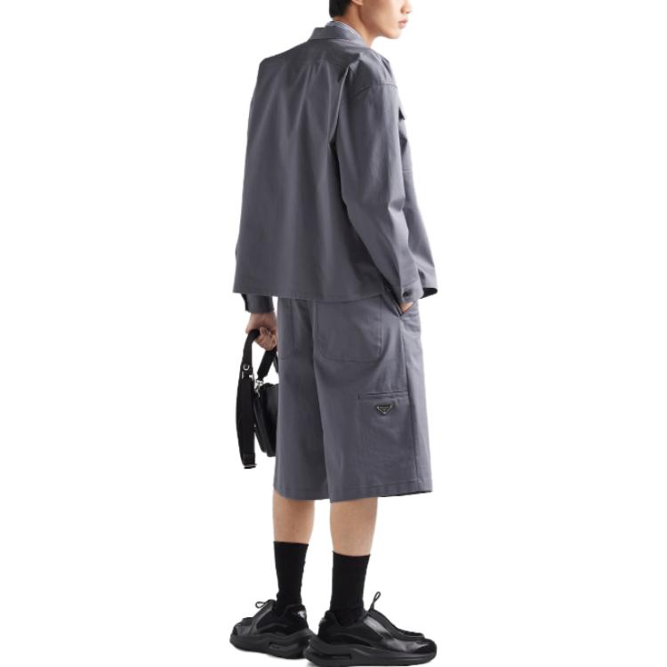 Shop 普拉达铁灰色标志拉链夹克. SC715-108I-F0D65-S-232