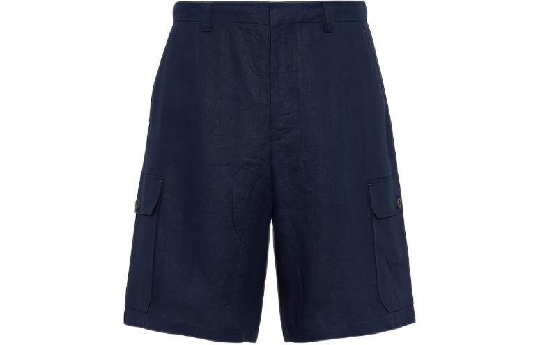 Order PRADA Shorts Casual Rectos de Cintura Media Azul. SPH386-11T7-F0SVF-S-OOO