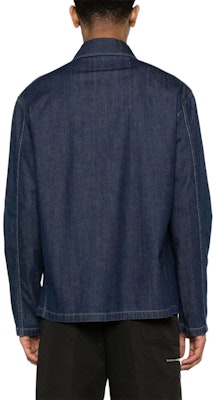 PRADA Jaket Denim Solid Multi-Poket Single-Breasted Biru Gelap. GEB256-14PW-F0008-S-OOO Shop PRADA Jaket Denim Solid Multi-Poket Single-Breasted Biru Gelap. GEB256-14PW-F0008-S-OOO