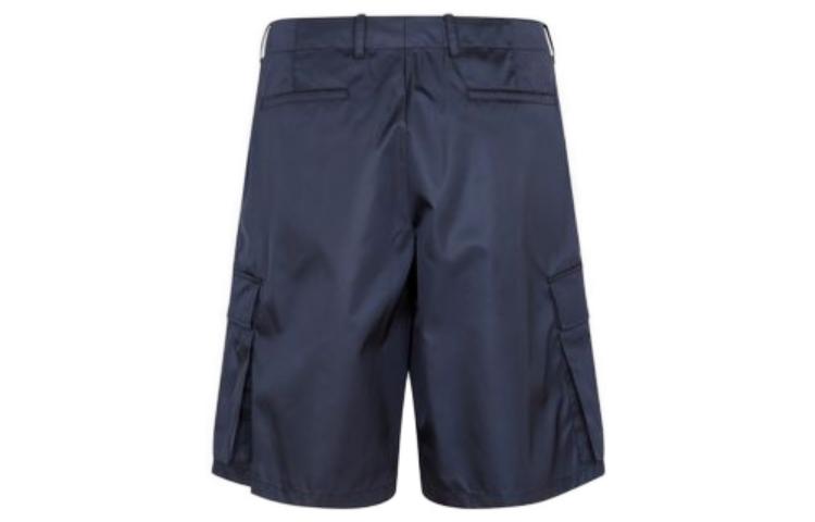 Lookbook 普拉达 深蓝色直筒拉链短裤. SPH244-1WQ8-F0SVF