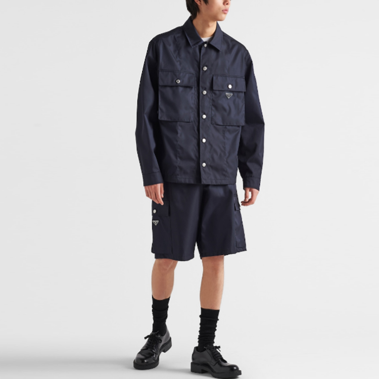 Purchase 普拉达 深蓝色直筒拉链短裤. SPH244-1WQ8-F0SVF