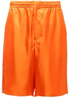 PRADA Solid Silk Bermuda Shorts in Orange. SPH218-1QWC-F0049-S-221 PRADA Solid Silk Bermuda Shorts in Orange. SPH218-1QWC-F0049-S-221