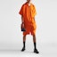 Lookbook 普拉达橙色纯色真丝百慕大短裤 SPH218-1QWC-F0049-S-221