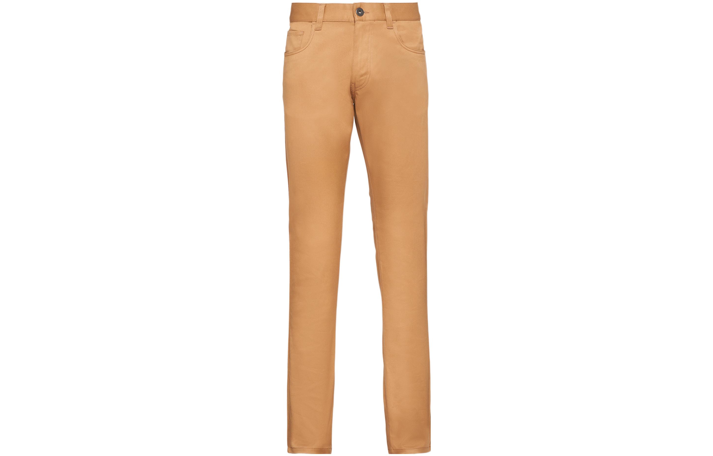 Order PRADA  Solid Straight-Leg Casual Pants Khaki Color GEP327-1W4P-F0BAM-S-202