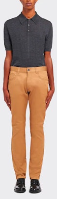 PRADA Solid Straight-Leg Casual Pants Khaki Color GEP327-1W4P-F0BAM-S-202 Lookbook PRADA Solid Straight-Leg Casual Pants Khaki Color GEP327-1W4P-F0BAM-S-202